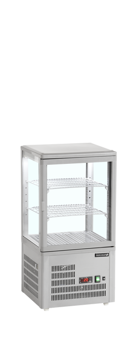 UPD60-GREY-Finisaj gri, 58 l, 2 to 12 C, 1 ușă din sticlă cu balama, Ventilat, LED, 164 W, C