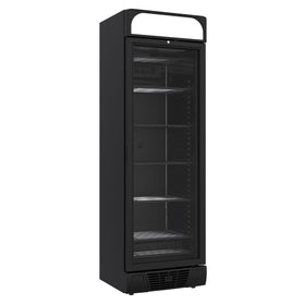 Vitrina congelare verticala, 382 Litri, racire statica, iluminare LED, culoare neagra
