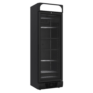 Vitrina congelare verticala, 382 Litri, racire statica, iluminare LED, culoare neagra