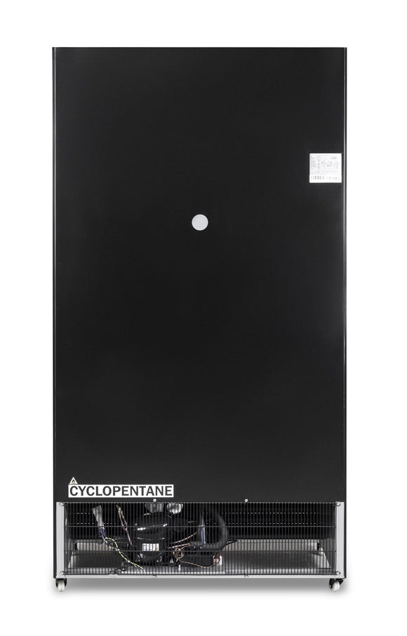 Vitrina frigorifica verticala, 780 Litri, racire ventilata, iluminare LED, culoare neagra, 2 usi culisante