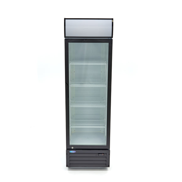 Vitrina refrigerata 0C 10C, 360 Litri, cu caseta luminoasa, 4 grilaje, racire ventilata