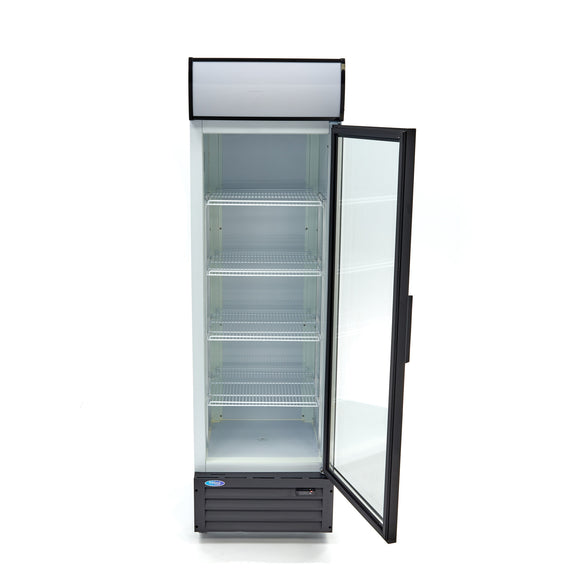 Vitrina refrigerata 0C 10C, 360 Litri, cu caseta luminoasa, 4 grilaje, racire ventilata
