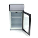 Vitrina refrigerata 0C 10C, 50 Litri, cu caseta luminoasa, 2 grilaje, racire ventilata