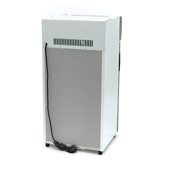 Vitrina refrigerata 0C 10C, 80 Litri, cu caseta luminoasa, 2 grilaje, racire ventilata