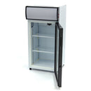 Vitrina refrigerata 0C 10C, 80 Litri, cu caseta luminoasa, 2 grilaje, racire ventilata