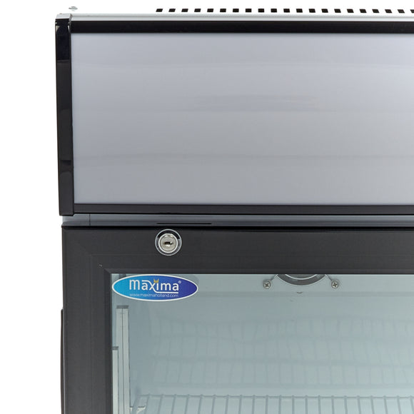 Vitrina refrigerata 0C 10C, 80 Litri, cu caseta luminoasa, 2 grilaje, racire ventilata