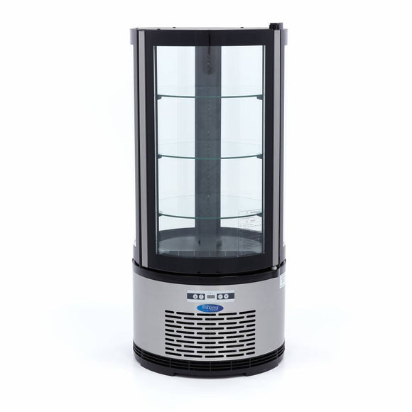 Vitrina refrigerata de banc 0C 12C, model rotund, racire ventilata, cap. 100 Litri, H 103 cm