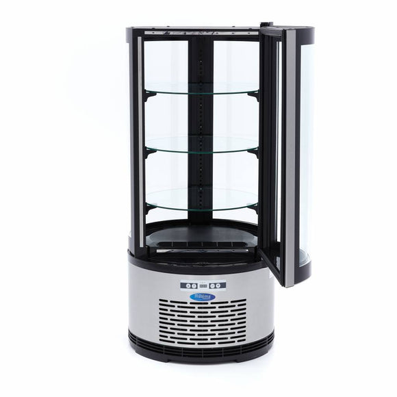 Vitrina refrigerata de banc 0C 12C, model rotund, racire ventilata, cap. 100 Litri, H 103 cm