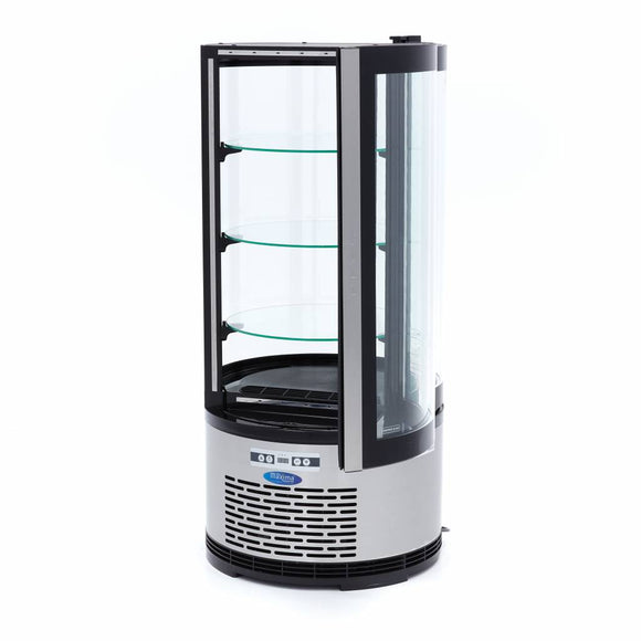 Vitrina refrigerata de banc 0C 12C, model rotund, racire ventilata, cap. 100 Litri, H 103 cm