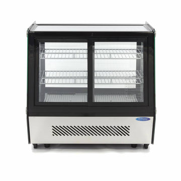 Vitrina refrigerata de banc 0C 12C, model serlf service cu usi culisante in fataspate, iluminare, 2 polite, 125 Litri