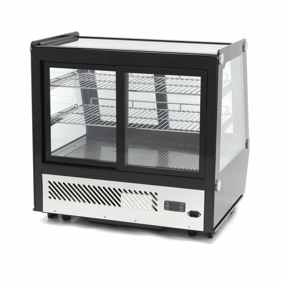 Vitrina refrigerata de banc 0C 12C, model serlf service cu usi culisante in fataspate, iluminare, 2 polite, 125 Litri