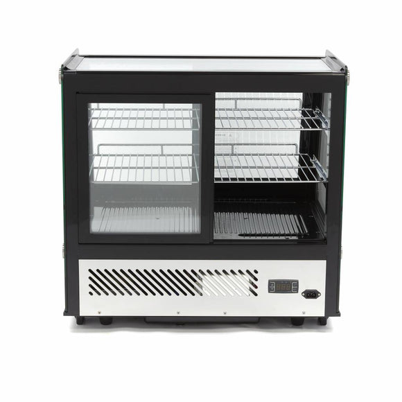 Vitrina refrigerata de banc 0C 12C, model serlf service cu usi culisante in fataspate, iluminare, 2 polite, 125 Litri