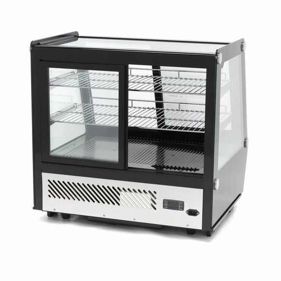 Vitrina refrigerata de banc 0C 12C, model serlf service cu usi culisante in fataspate, iluminare, 2 polite, 125 Litri