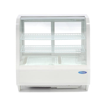 Vitrina refrigerata de banc 0C 12C, racire ventilata, iluminare LED, cap. 100 Litri, latime 68 cm, alb