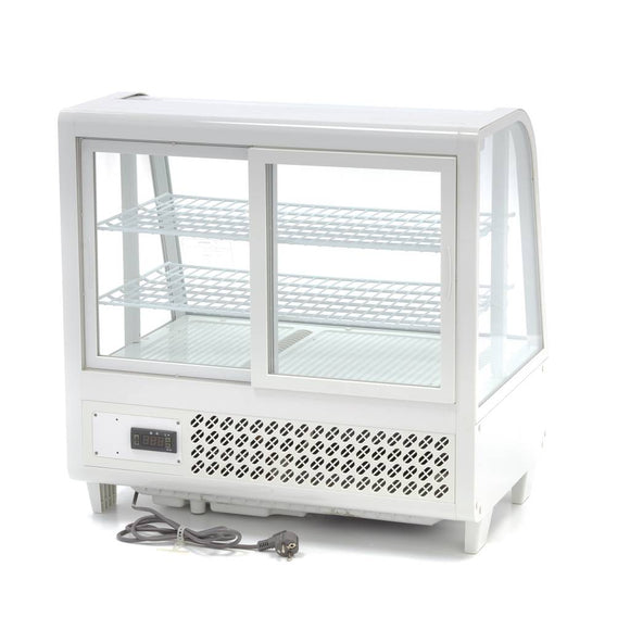 Vitrina refrigerata de banc 0C 12C, racire ventilata, iluminare LED, cap. 100 Litri, latime 68 cm, alb