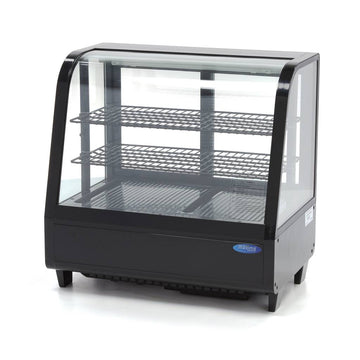 Vitrina refrigerata de banc 0C 12C, racire ventilata, iluminare LED, cap. 100 Litri, latime 68 cm, negru