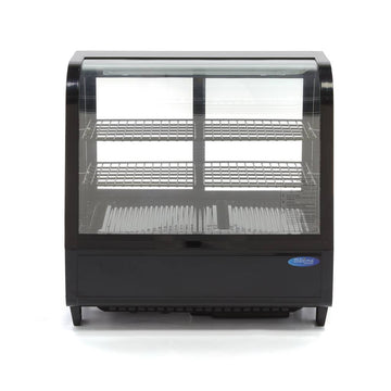 Vitrina refrigerata de banc 0C 12C, racire ventilata, iluminare LED, cap. 100 Litri, latime 68 cm, negru