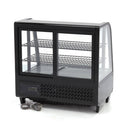 Vitrina refrigerata de banc 0C 12C, racire ventilata, iluminare LED, cap. 100 Litri, latime 68 cm, negru