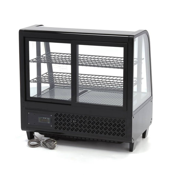 Vitrina refrigerata de banc 0C 12C, racire ventilata, iluminare LED, cap. 100 Litri, latime 68 cm, negru