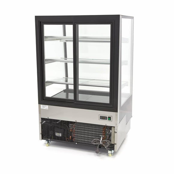 Vitrina refrigerata cofetarie 0C 12C, cu 3 polite sticla, refrigerare ventilata, latime 90 cm, 400 Litri