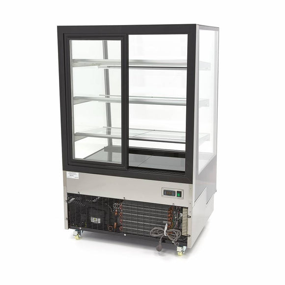 Vitrina refrigerata cofetarie 0C 12C, cu 3 polite sticla, refrigerare ventilata, latime 90 cm, 400 Litri