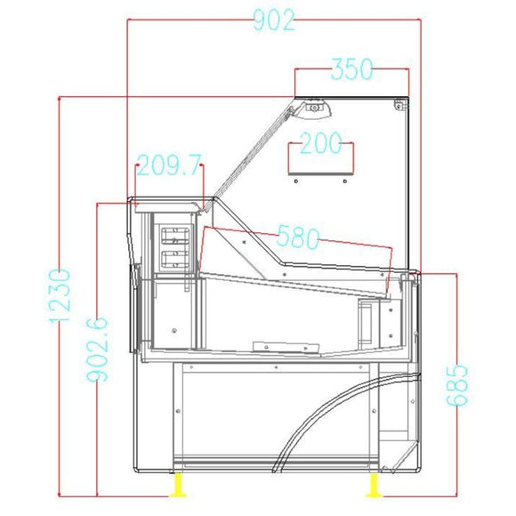 Vitrina refrigerata orizontala, 200 cm, suprafata expunere 1,89 m2, iluminare LED, depozitare refigerata