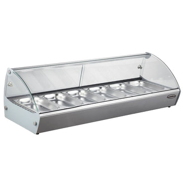 Vitrina calda cu 6 cuve GN 13, 3090 C, alimentare 230 V, putere 1 kW
