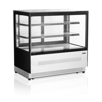 Vitrina cofetarie refrigerata, 3 polite + baza, latime 150 cm Tefcold – vitrină frigorifică pentru cofetărie, patiserie și expunere produse fresh