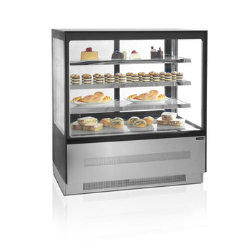 Vitrina cofetarie refrigerata, 3 polite + baza, latime 90 cm Tefcold – vitrină frigorifică pentru cofetărie, patiserie și expunere produse fresh