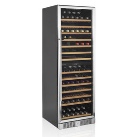 Vitrina expunere vin, 2 zone temperatura, capacitate 163 sticle Răcitorul de vin din oțel