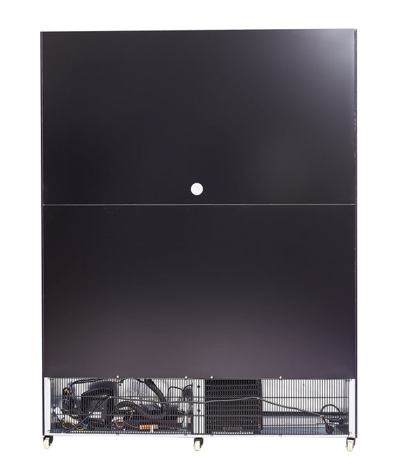 Vitrina frigorifica cu 3 usi, neagra, otel aluminiu, iluminare cu LED Latime mm 1600 Adancime mm