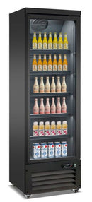 Vitrina frigorifica verticala, 450 Litri, racire ventilata, iluminare LED, culoare neagra