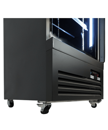 Vitrina frigorifica verticala, 450 Litri, racire ventilata, iluminare LED, culoare neagra