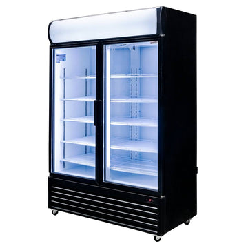 Vitrina frigorifica 2 usi 1048L RICO i133 iluminare LED plafon superior publicitar iluminat