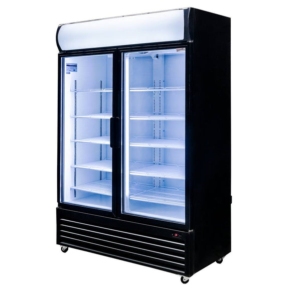 Vitrina frigorifica 2 usi 1048L RICO i133 iluminare LED plafon superior publicitar iluminat