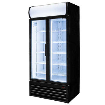 Vitrina frigorifica 2 usi 568L RICO i88 iluminare LED plafon superior publicitar iluminat
