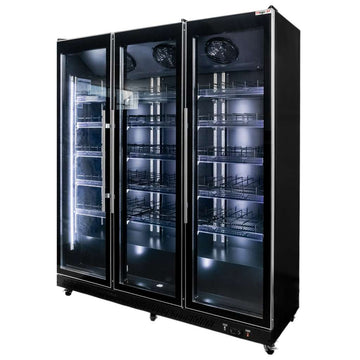 Vitrina frigorifica 3 usi 1200L DIEGO R168 Prestige black iluminare LED
