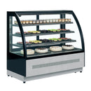 Vitrina orizontala cofetarie geam curbat, latime 150 cm, usi culisante Tefcold – vitrină frigorifică pentru cofetărie, patiserie și expunere produse fresh