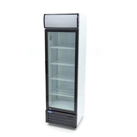 Vitrina refrigerata 0C 10C, 360 Litri, cu caseta luminoasa, 4 grilaje, racire ventilata