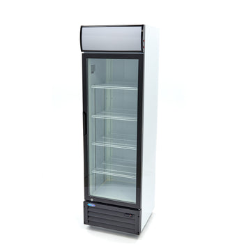 Vitrina refrigerata 0C 10C, 360 Litri, cu caseta luminoasa, 4 grilaje, racire ventilata
