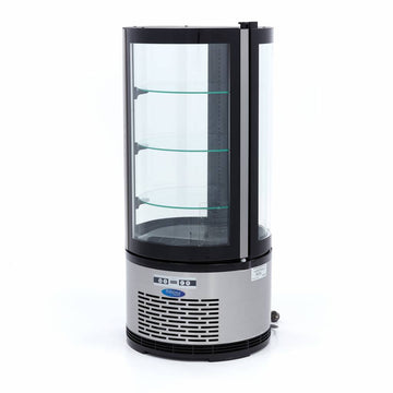 Vitrina refrigerata de banc 0C 12C, model rotund, racire ventilata, cap. 100 Litri, H 103 cm