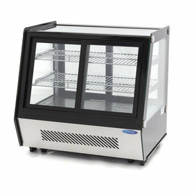 Vitrina refrigerata de banc 0C 12C, model serlf service cu usi culisante in fataspate, iluminare, 2 polite, 125 Litri