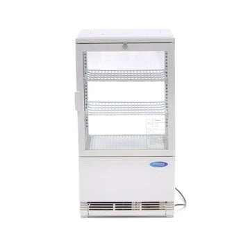 Vitrina refrigerata de banc, 58 Litri, cu iluminare, H 81 cm, alb