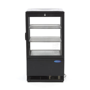 Vitrina refrigerata de banc, 58 Litri, cu iluminare, H 81 cm, negru