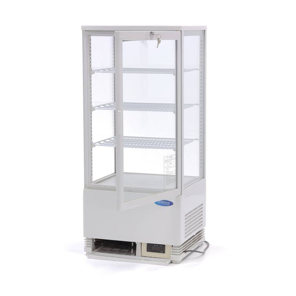 Vitrina refrigerata de banc, 78 Litri, cu iluminare, H 96 cm, alb Cu o capacitate de 78