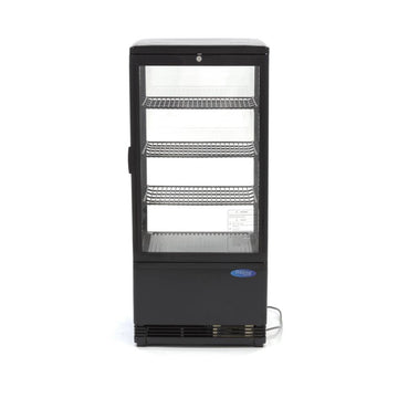 Vitrina refrigerata de banc, 78 Litri, cu iluminare, H 96 cm, negru Cu o capacitate de 78