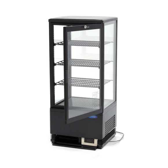 Vitrina refrigerata de banc, 78 Litri, cu iluminare, H 96 cm, negru Cu o capacitate de 78
