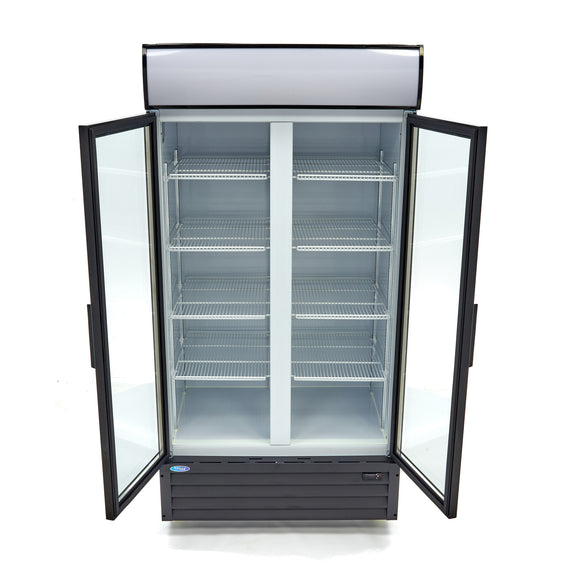 Vitrina refrigerata pentru expunere, 800L, H202,3cm, cu caseta luminoasa Daca aveti suficient spatiu in