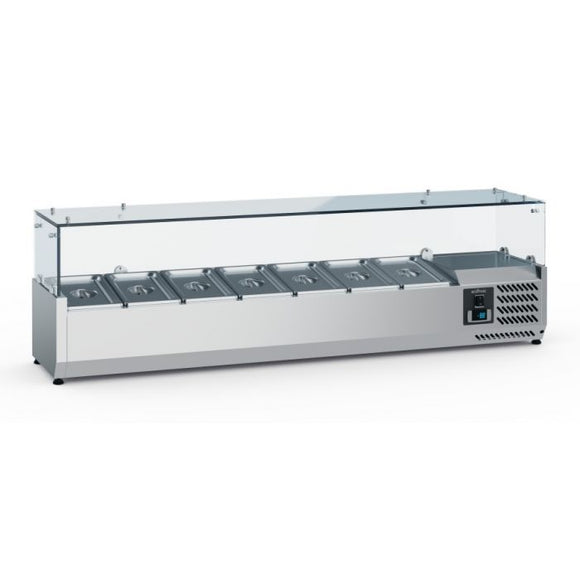 Vitrina refrigerate pentru ingrediente, cap. 7 cuve GN 13, 2 8 ºC, 160 cm Latime mm 1600 Adancime mm