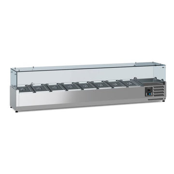Vitrina refrigerate pentru ingrediente, cap. 8 cuve GN 13, 2 8 ºC, 180 cm Latime mm 1800 Adancime mm